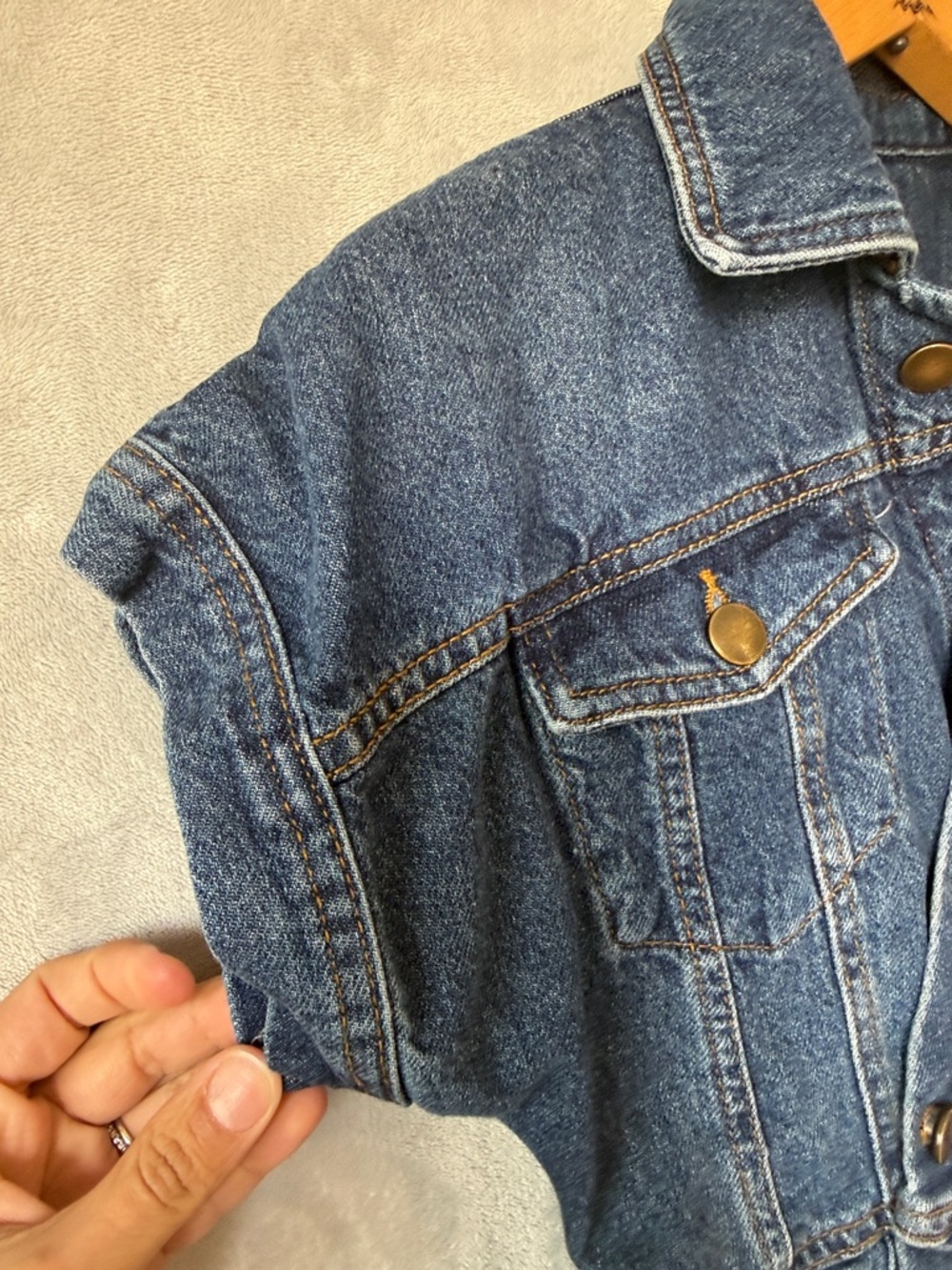 Free People The City Denim Mini Dress Women’s XS Blue Button Front Short Sleeve - Picture 8 of 16
